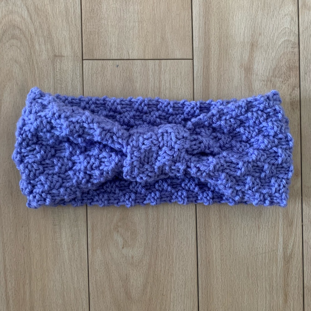 Handmade Iris Purple Knit Headband